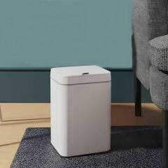 Sensörlü Otomatik Plastik Çöp Kovası 12 Litre-Beyaz Yerli Üretim