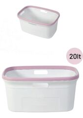 Motek Çamaşır Selesi çamaşır taşıma selesi  Pudra+Beyaz