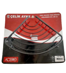 Çelikayna Paslanmaz Krom Oval Tekli Banyo Köşelik Siyah-CLK698S