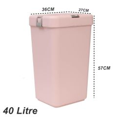 Motek Tekli Kirli Sepeti Çamaşır Sepeti Dokunmatik Kapaklı PUDRA- Mt08