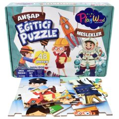 Ahşap Puzzle Eğitici Geliştirici Oyuncak Ahşap Puzzle Meslekler Ahşap Yapboz Meslekler