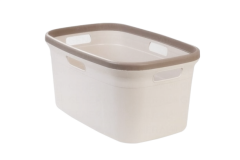 Geseus Motek Tekli 40 Lt Kirli Çamaşır Sepeti+Çamaşır Selesi Ikili Set, Çeyiz Seti Kahve+Krem