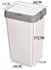 Geseus Motek Tekli 40 Lt Kirli Çamaşır Sepeti+Çamaşır Selesi Ikili Set, Çeyiz Seti Gri+Beyaz