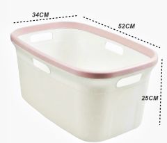 Geseus Motek Tekli 40 Lt Kirli Çamaşır Sepeti+Çamaşır Selesi Ikili Set, Çeyiz Seti Pudra