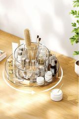 Geseus Makyaj Düzenleyici Organizer 360° Dönebilen Makyaj Standı Şeffaf