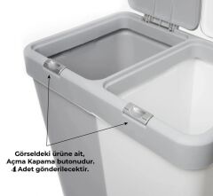 Motek Çamaşır Sepeti Yedek Açma Kapama Buton,Düğme 40LT-80LT 4 Adet