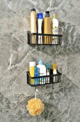 Yapışkanlı Plastik Banyo Rafı İkili Banyo Düzenleyici Duş Rafı Organizer Şampuanlık