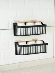 Yapışkanlı Plastik Banyo Rafı İkili Banyo Düzenleyici Duş Rafı Organizer Şampuanlık
