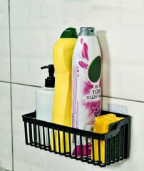 Yapışkanlı Plastik Banyo Rafı İkili Banyo Düzenleyici Duş Rafı Organizer Şampuanlık
