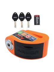 Armor Alarmlı Motorsiklet Disk Kilidi Çelik Gövde 606 Mva 6mm-Turuncu