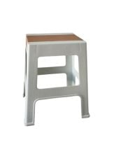 Çelik Ayna Zilkale Büyük Boy Çok Amaçlı Dayanıklı Tabure Beyaz+Kahve-252