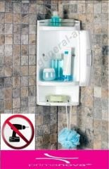 Primanova Banyo Köşe Rafı Kapaklı Şeffaf S05