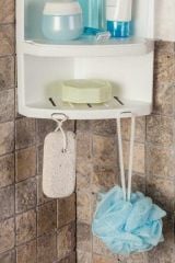 Primanova Banyo Köşe Rafı Kapaklı Şeffaf S05