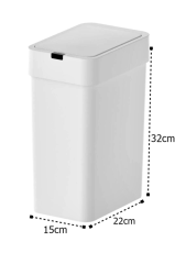 Sensörlü Otomatik Slim Çöp Kovası 9 Litre Plastik Beyaz Yerli Üretim