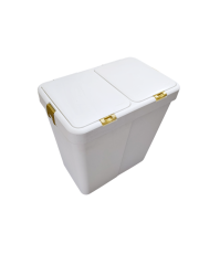 Gold Ikili Dokunmatik Çamaşır Sepeti Çöp Kovası Temizlik Kovası Kirli Sepet 80 Litre-MT009