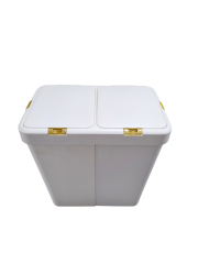 Gold Ikili Dokunmatik Çamaşır Sepeti Çöp Kovası Temizlik Kovası Kirli Sepet 80 Litre-MT009