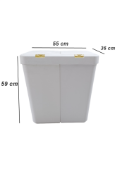 Gold Ikili Dokunmatik 80 Lt Çamaşır Sepeti+Çamaşır Selesi Çeyiz Seti-MT09