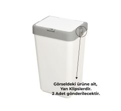 Motek Çamaşır Sepeti Yedek Parça Seti 40LT 80LT Tümüne Uyumlu 2Ad Buton+2Ad Yan Klips