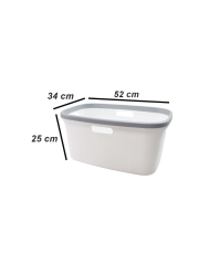Geseus Motek Tekli 40 Lt Kirli Çamaşır Sepeti+Çamaşır Selesi Ikili Set, Çeyiz Seti Gümüş+Beyaz