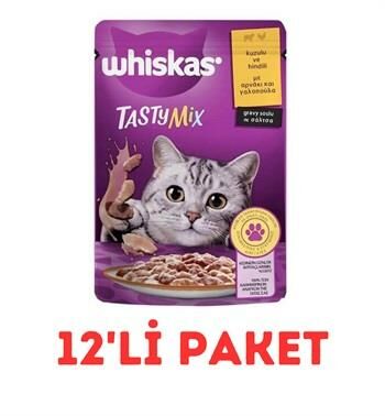 Whiskas Tasty Mix Kuzulu Ve Hindili Yaş Kedi Maması 85 Gr 12'Li Paket