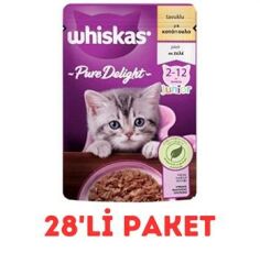 Whiskas Pure Delight Tavuklu Yavru Kedi Maması 85 gr 28'Li Paket
