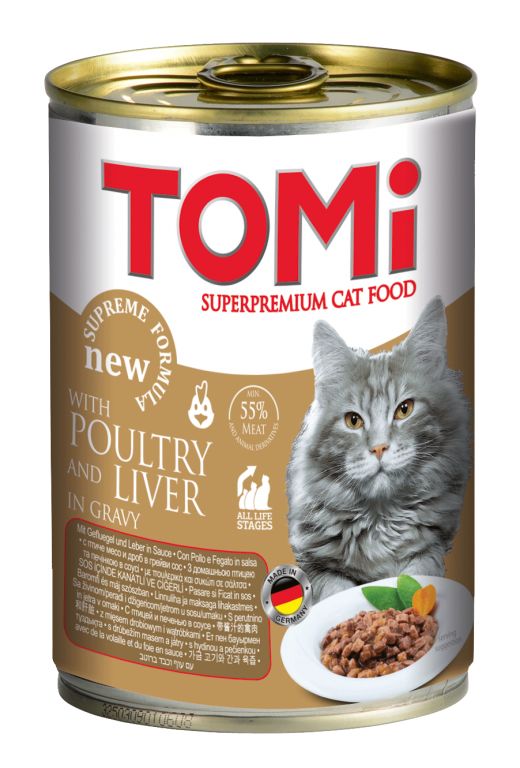 Tomi Kanatlı ve Ciğerli Yetişkin Kedi Konservesi 400 gr
