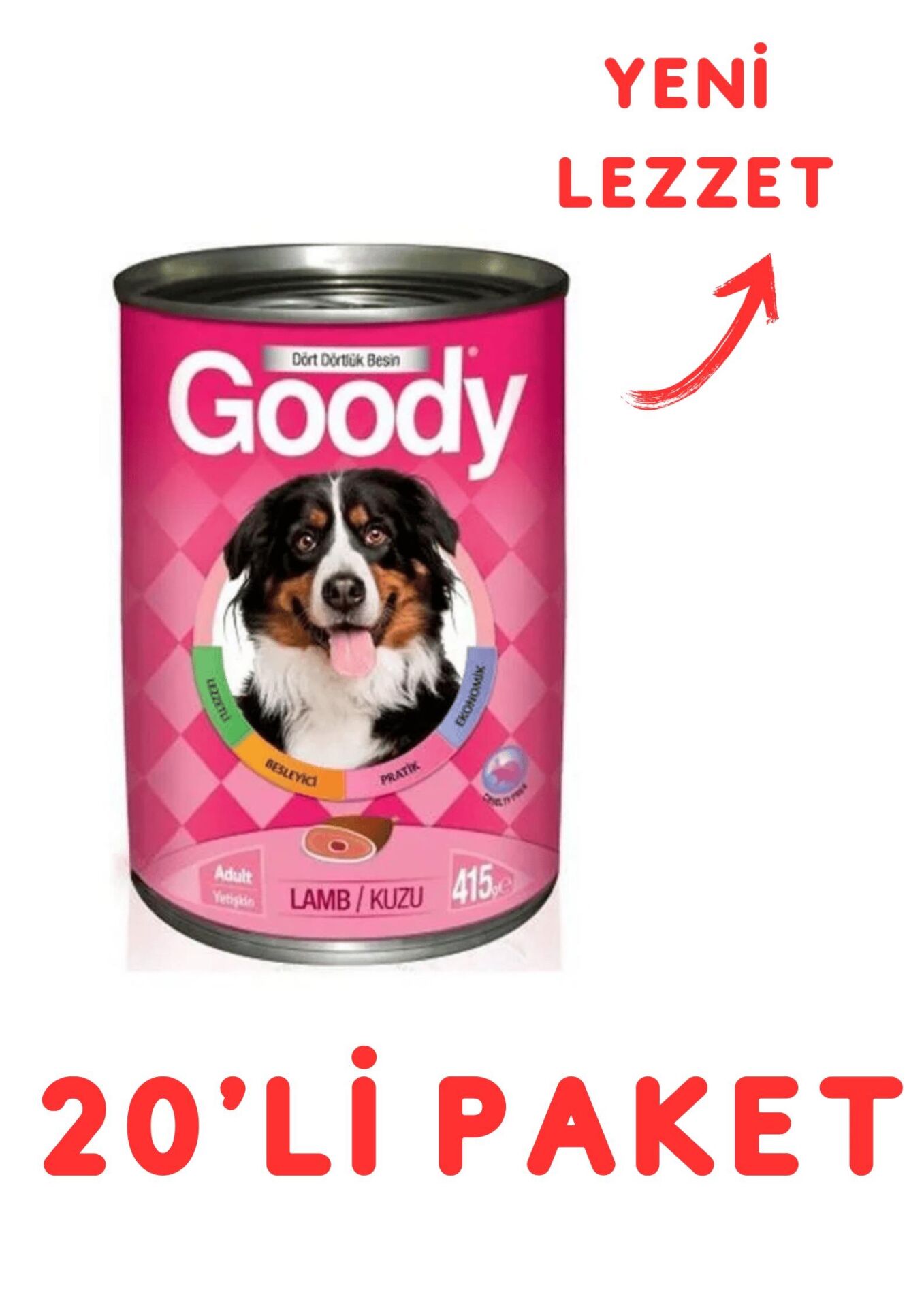 Goody Kuzulu Yetişkin Köpek Konservesi 400 Gr - 20'Li Paket