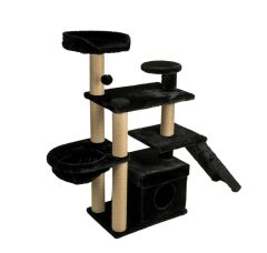 Dubex 55x160x124 cm Kedi Oyun Evi ve Tırmalama Platformu Siyah