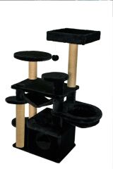 Dubex 65x108x129 cm Kedi Oyun Evi ve Tırmalama Platformu Siyah