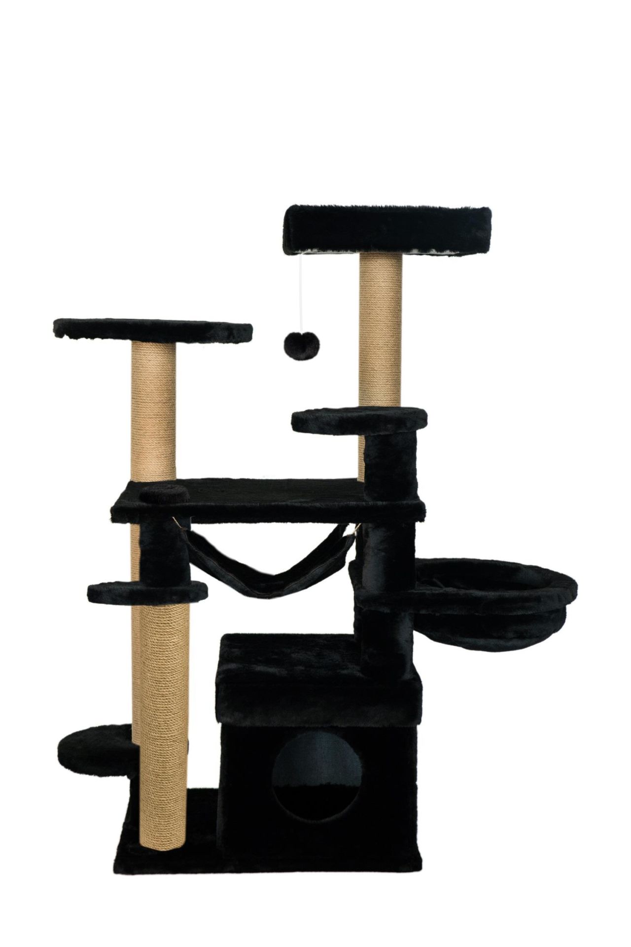 Dubex 65x108x129 cm Kedi Oyun Evi ve Tırmalama Platformu Siyah