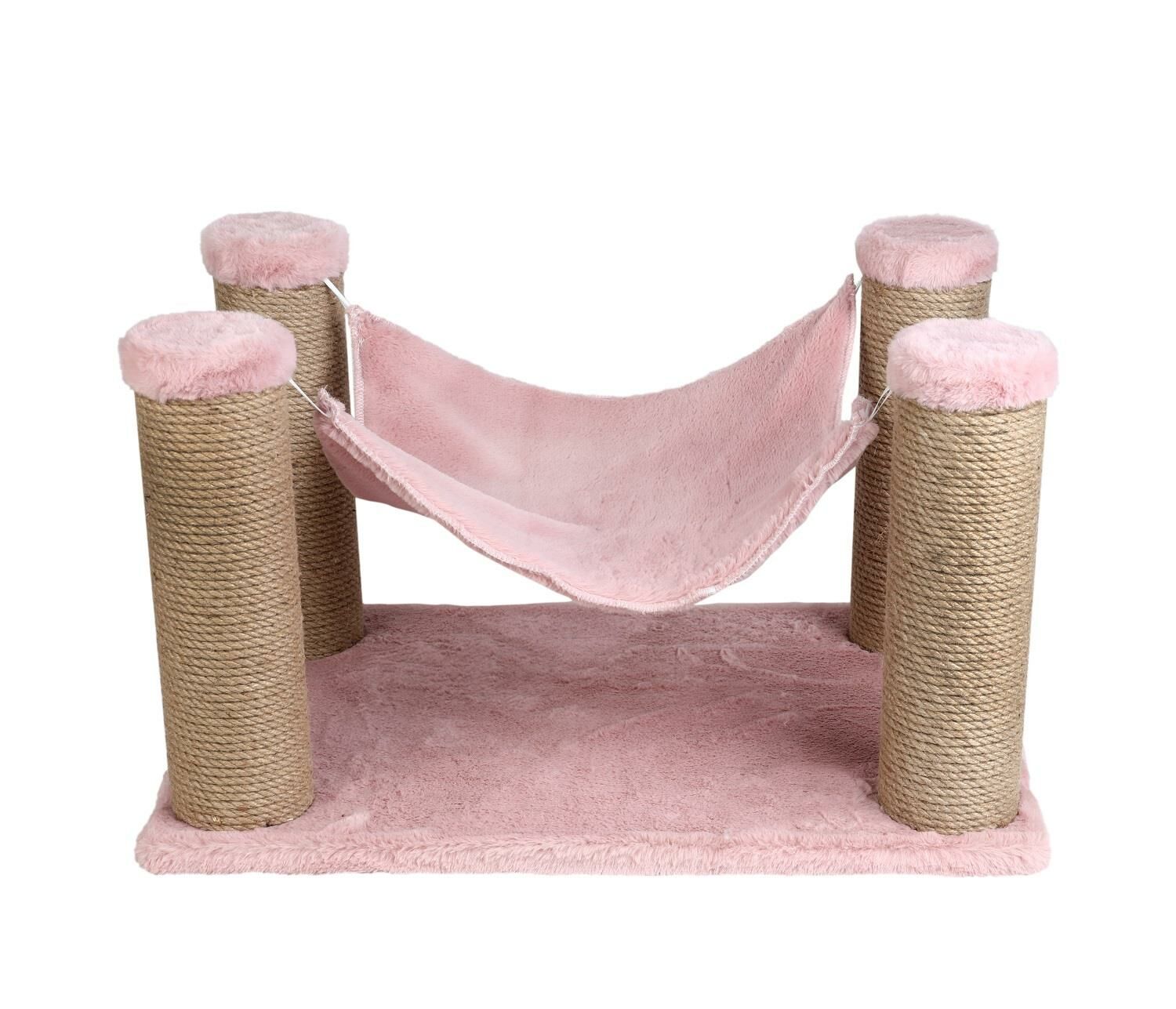 Dubex 39x59x34 cm Kedi Hamağı ve Tırmalama Platformu Pembe