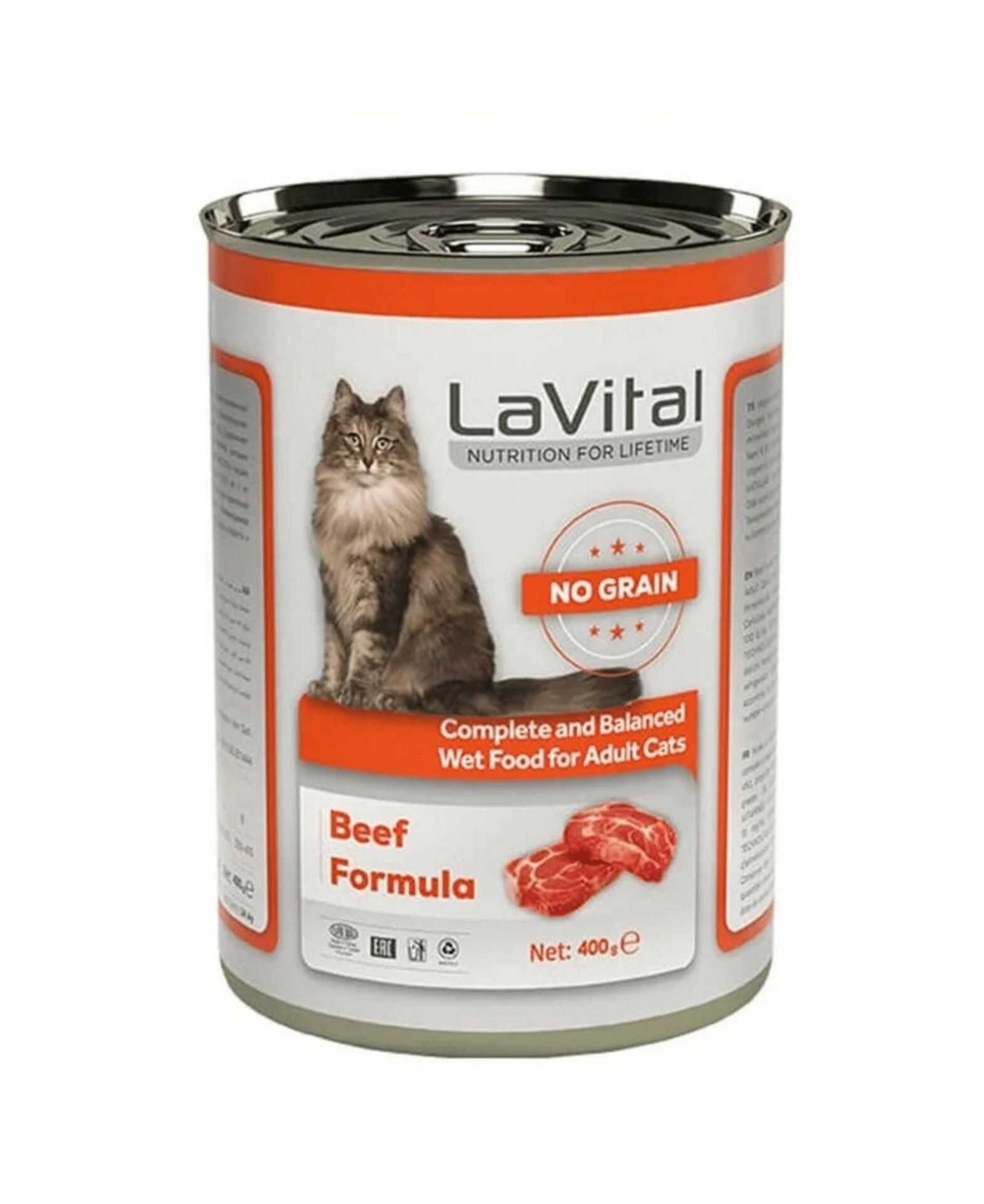 Lavital Tahılsız Sığır Etli Yetişkin Kedi Konservesi 400 Gr