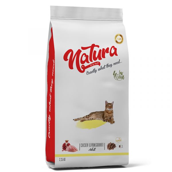 Natura Düşük Tahıllı Tavuk _ Nar Yetişkin Kedi Maması 2,25 kg