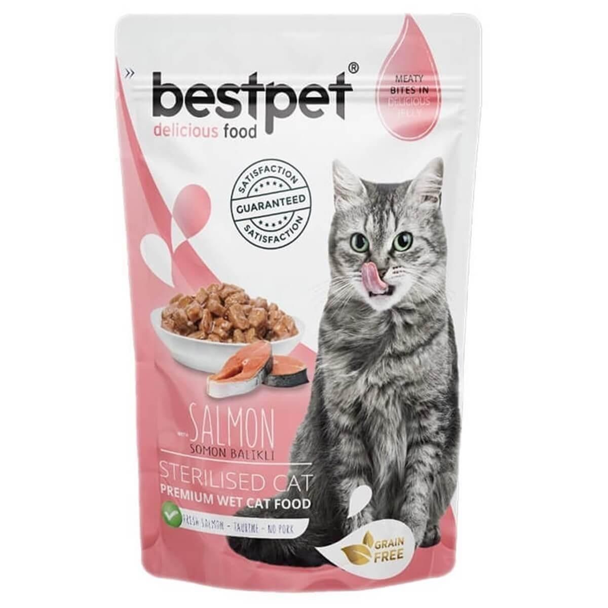 BestPet Jelly Pouch Somonlu Kısırlaştırılmış Yetişkin Kedi Konservesi 85 Gr