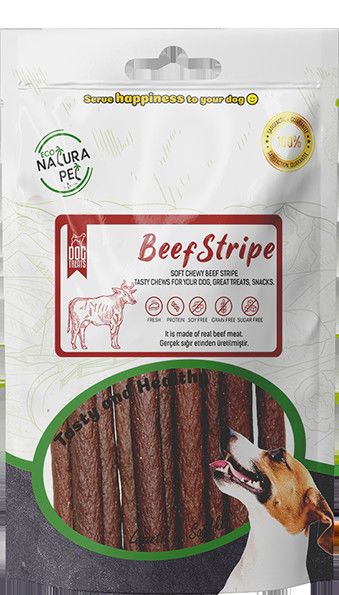 Eco Natura Pet Beef Strape Yumuşak Biftek Şeritleri Köpek Ödülü 100Gr