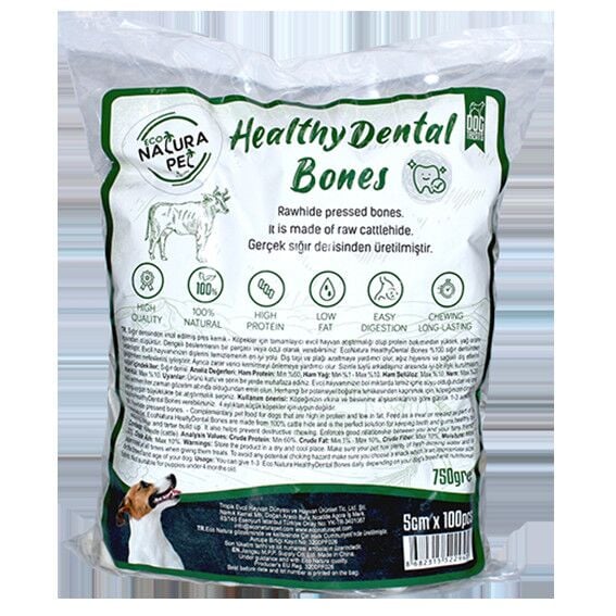 Eco Natura Pet Healty Dental Bones Beyaz Pres Kemik 5Cm 100Lü 750Gr