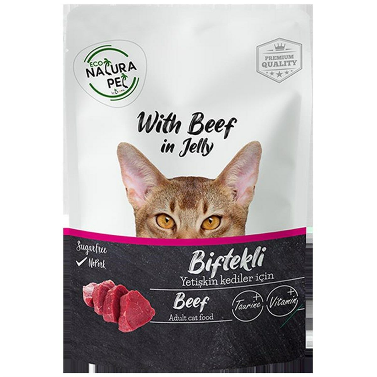 Eco Natura Pet Adult Cat Beef Pouch 85 Gr