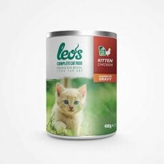 Leos Tavuk Parça Etli Soslu Yavru Kedi Konservesi 400 Gr