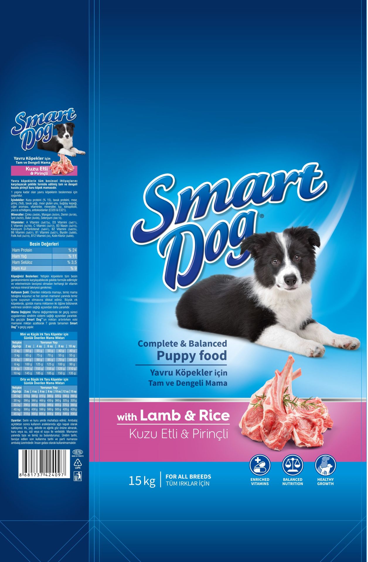 Smart Dog Kuzulu Yavru Köpek Maması 15 Kg