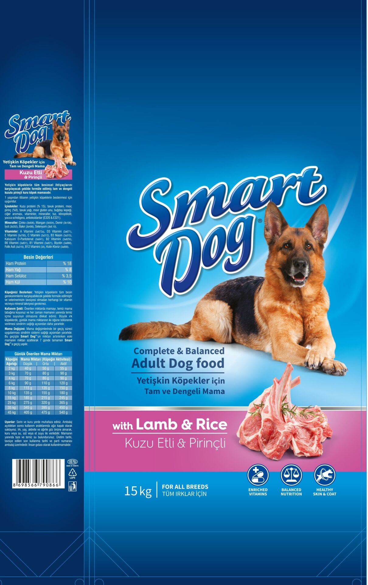 Smart Dog Kuzulu Yetişkin Köpek Maması 15 Kg