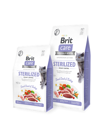 Brit Care Hypo_Allergenic Kilo Kontrolü için Ördekli Tahılsız Kısırlaştırılmış Kedi Maması 2 kg