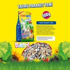 KIKI Excellent Kuş Max Menu Baby Parekets Yavru Paraket Kuşu Yemi 500 gr. 12 Adet (Kutu)