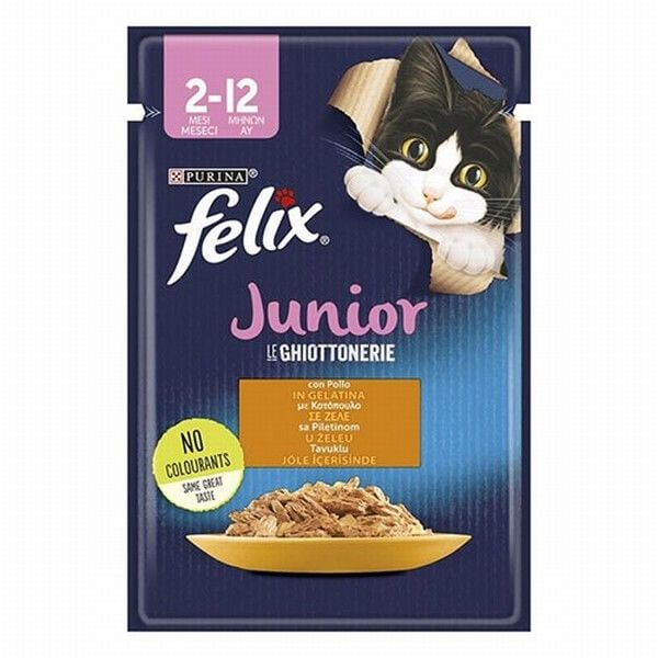 Felix Pouch Junior Tavuklu Yavru Kedi Konservesi 26 Adet 85 Gr