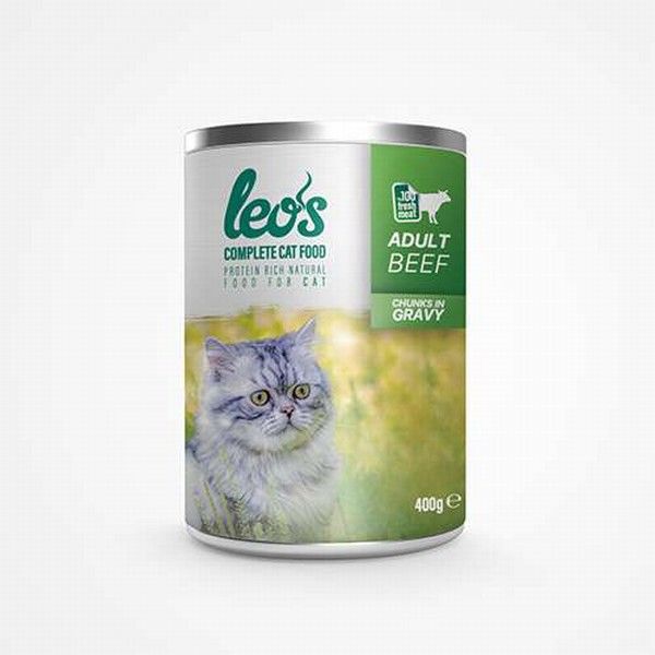 Leos Sığır Parça Etli Soslu Yetişkin Kedi Konservesi 12 Adet 400 Gr