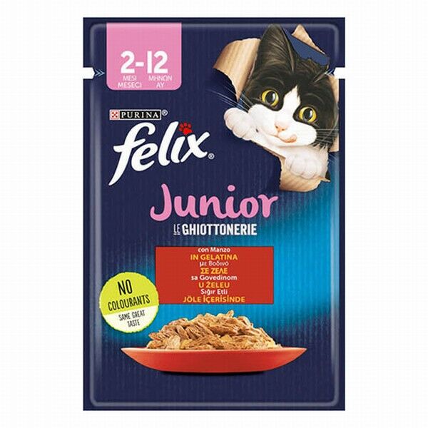 Felix Pouch Junior Sığır Etli Yavru Kedi Konservesi 6 Adet 85 Gr