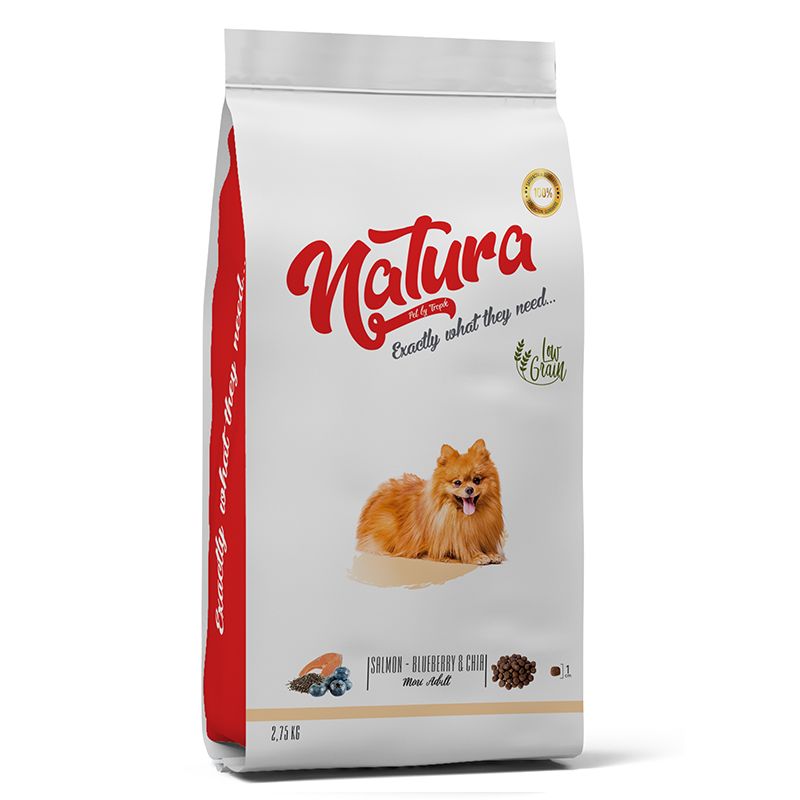 Natura Somon,Yaban Mersini_Chia Mini Irk Yetişkin Köpek Maması 2,75Kg