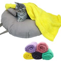 Patiderm Pelüş Kedi Köpek Yatağı Battaniyesi Evcil Kedi Minderi Kedi Evi Kulübesi Matı Örtüsü 90x 60cm