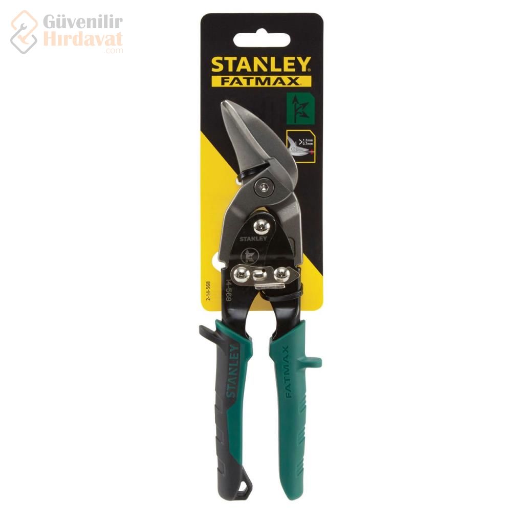 STANLEY 2-14-568 Fatmax Sac Kesme Makası Kaportacı Makası 300 mm Boyunlu Sağ Yeşil