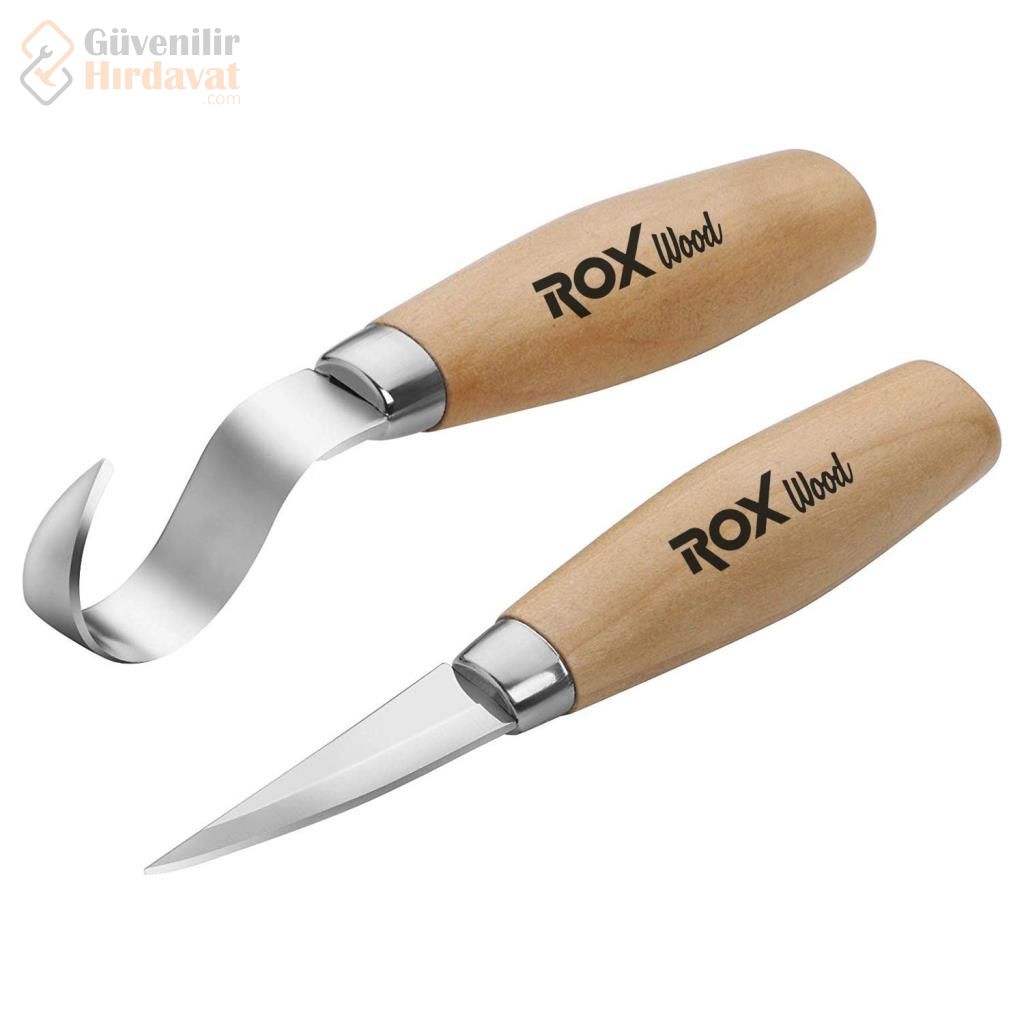 Rox Wood 4505 Ahşap Kaşık Kuksa Oyma Bıçak Seti 2 Parça