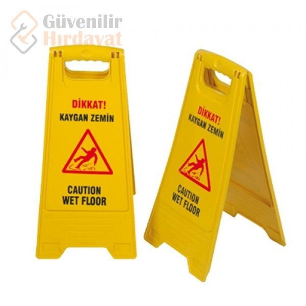 DİKKAT KAYGAN ZEMİN LEVHASI İKAZ LEVHASI